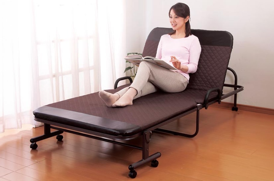 収納式リクライニングベッドDX シングル フランネルブランケット 高