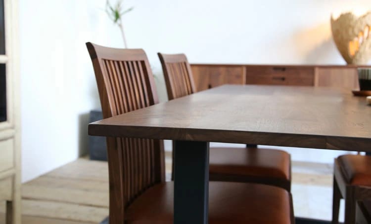 マルナクールA ダイニングテーブル 無垢 ウォールナット アイアン 130