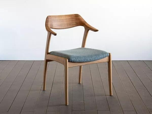 ワープ2 ダイニングチェア/椅子(セミアームチェア・ハーフアーム) 無垢