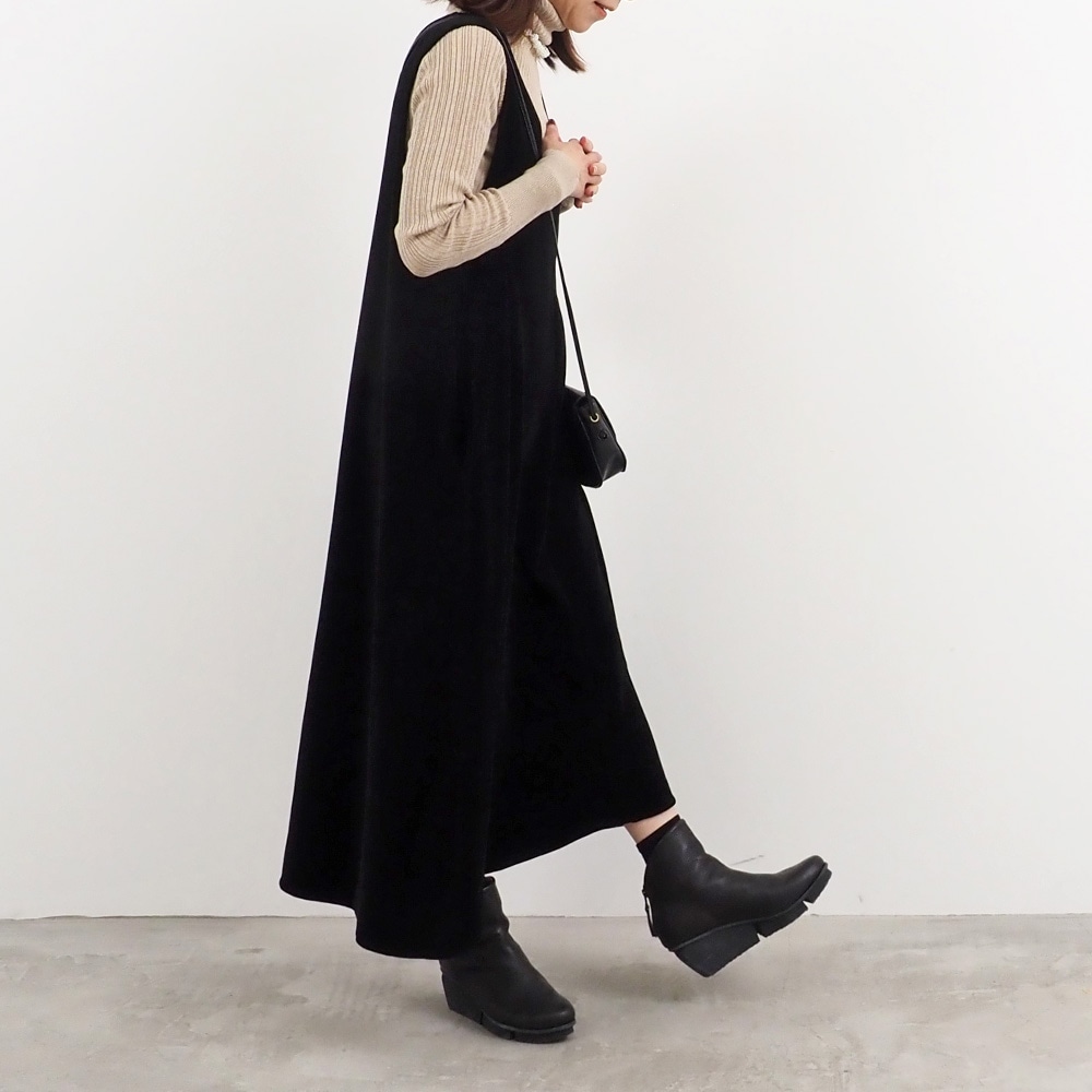 あさこさんコラボ】NARU(ナル) コンパクトベロア ジャンパースカート