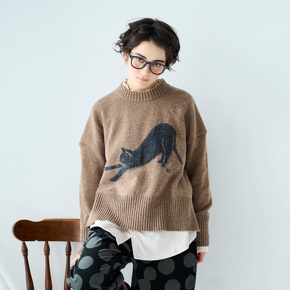 NARU(ナル) エアーヤーンコットン 伸び猫コモドニット 666605 | TOPS