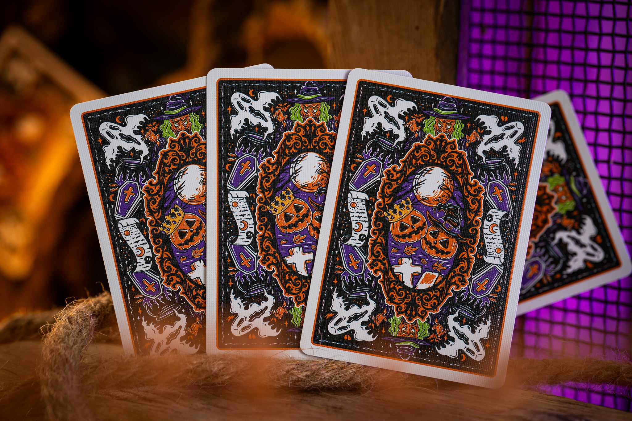 Good Pals Halloween Tales V1 GILDED Green Playing Cards - Edition