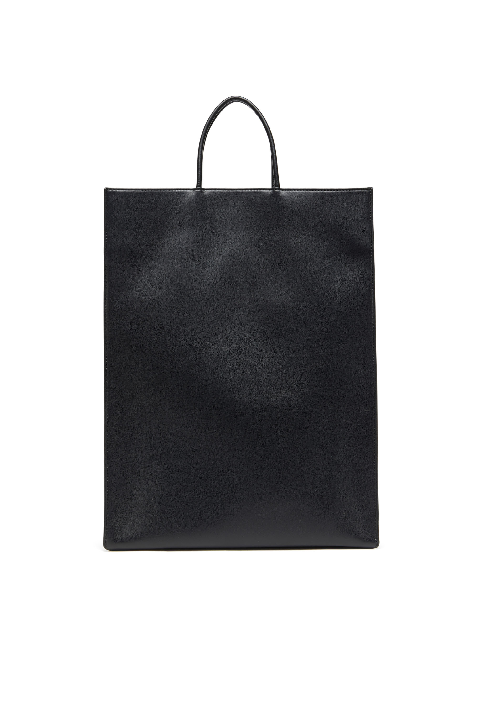 Men's Dsl 3D L-Large PU tote bag with embossed logo | Black | Diesel