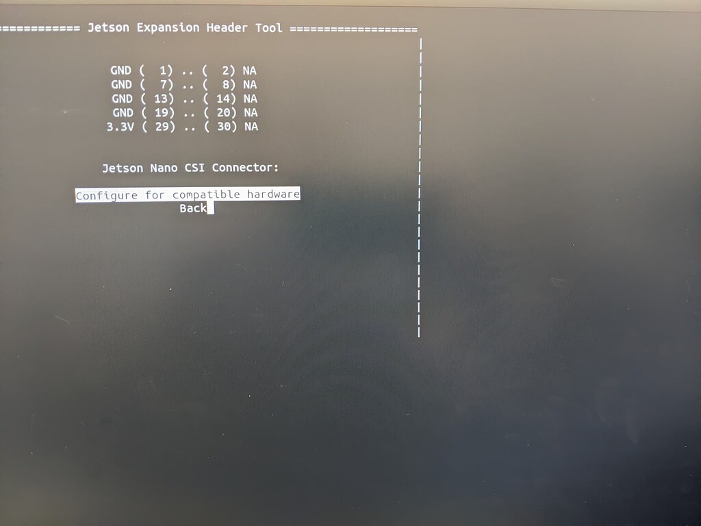 Nano Configure 40-pin expansion header does not exist - Jetson