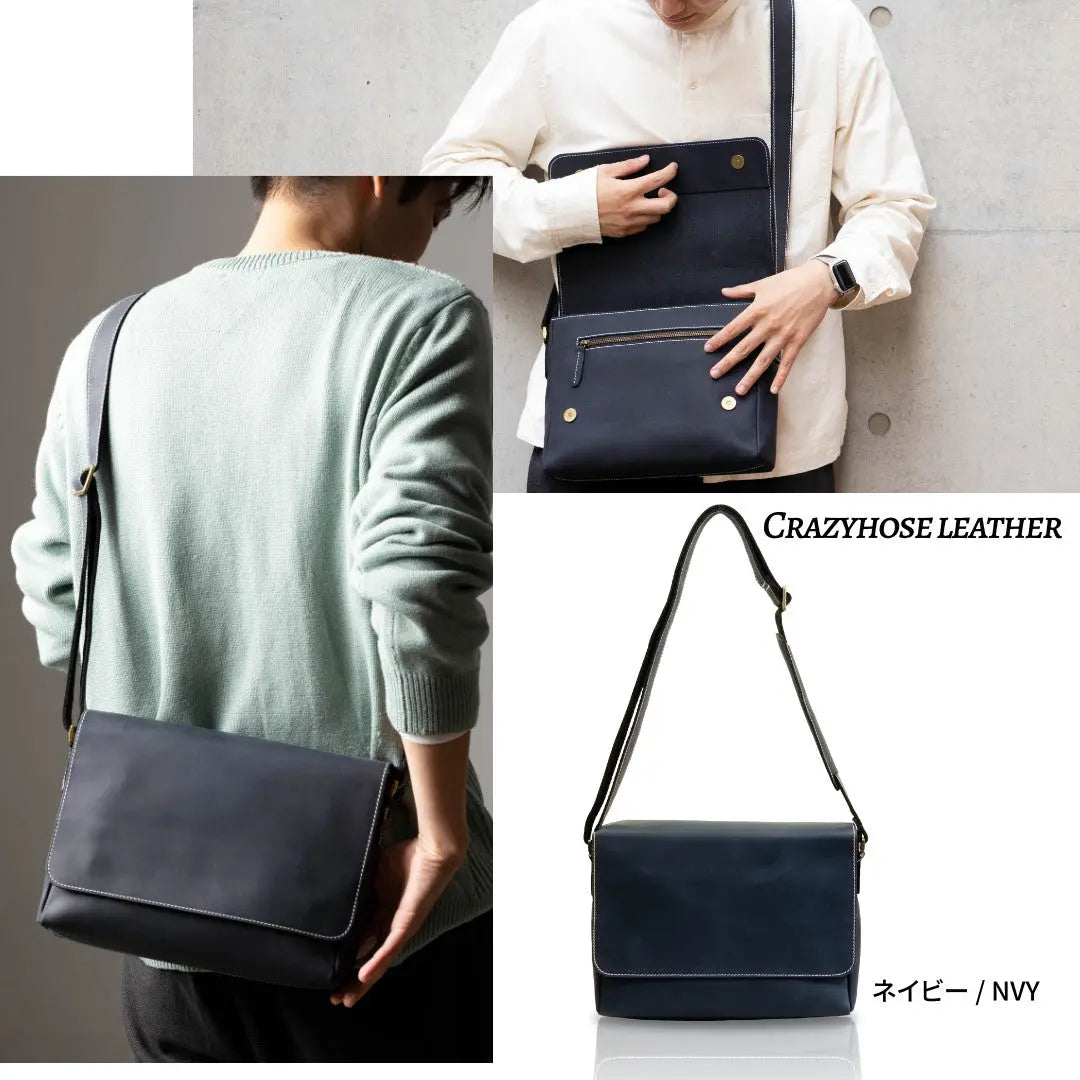 ショルダーバッグ メッセンジャーバッグ 斜め掛け 本革 送料無料
