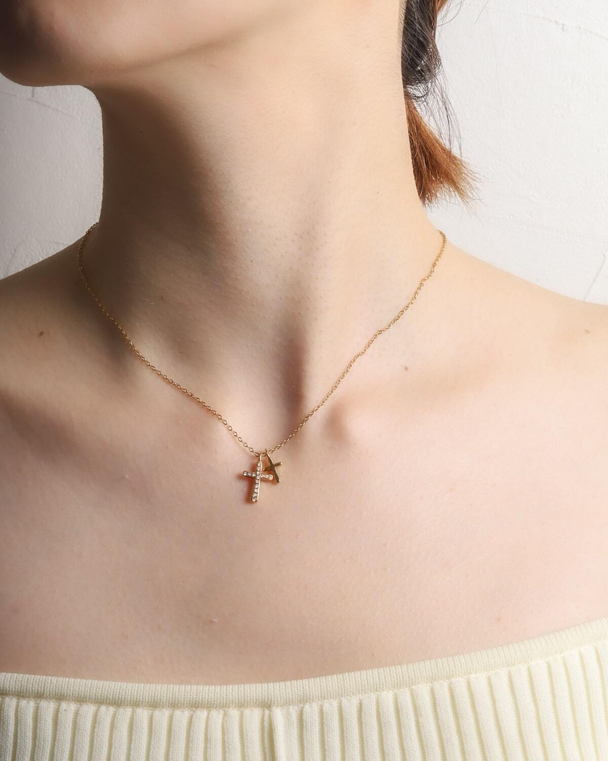 Double cross necklace ダブルクロスネックレス｜GLUCK（グルック