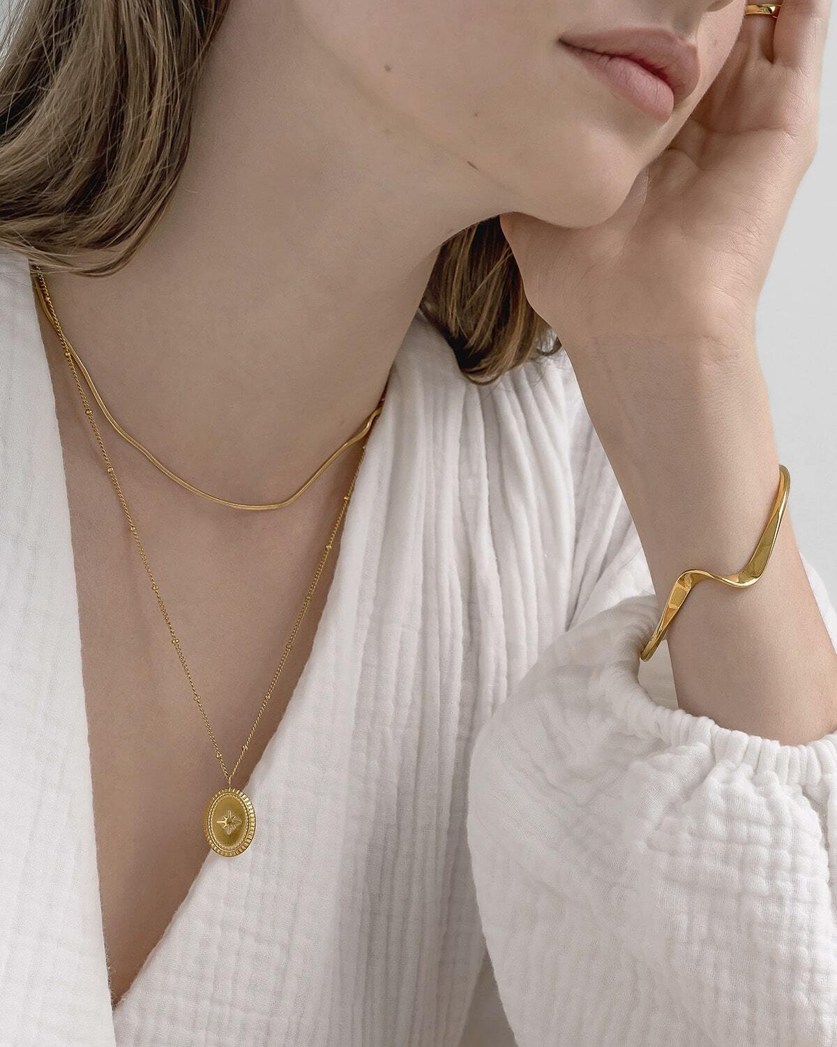 Sun double chain necklace ネックレス｜GLUCK（グルック）公式通販サイト