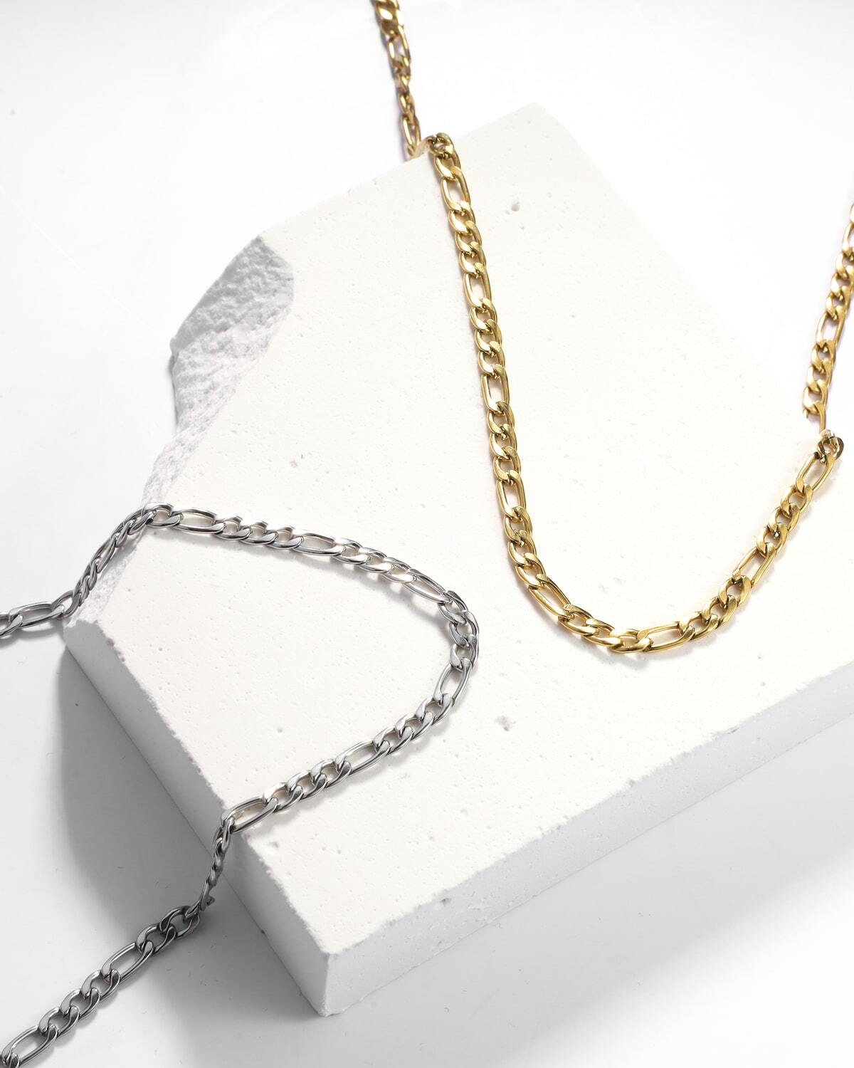 フィガロチェーンネックレス Figaro chain necklace｜GLUCK（グルック