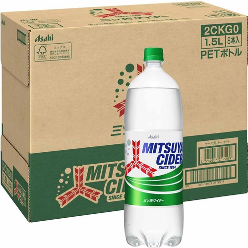 アサヒ飲料 三ツ矢サイダー 1ケース 1500ml x 8本 Green Beans