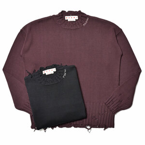 MARNI（マルニ）コットンダメージクルーネックニット GCMG0210A0