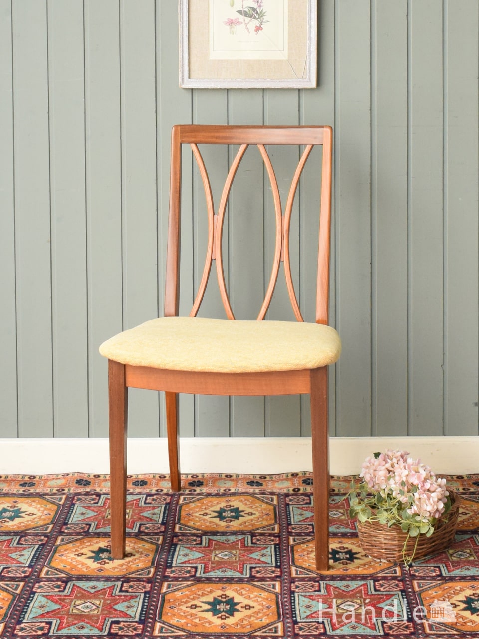 デンマーク製のヴィンテージチェア、チーク材のダイニングチェア(x-400