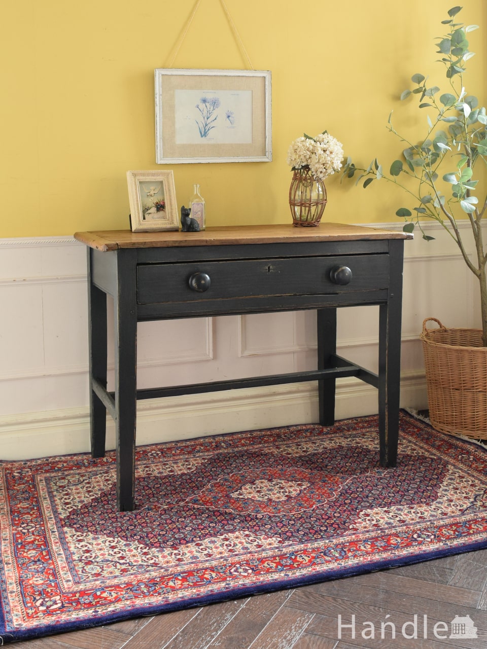 1940年代のアンティークのジンクトップ テーブル(pw-163