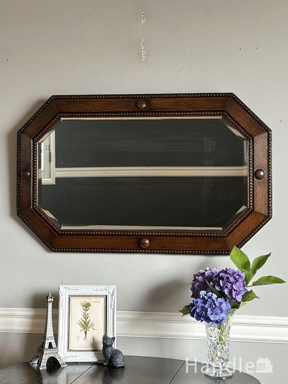 英国アンティークのマホガニー材のスタンドミラー、エドワーディアン