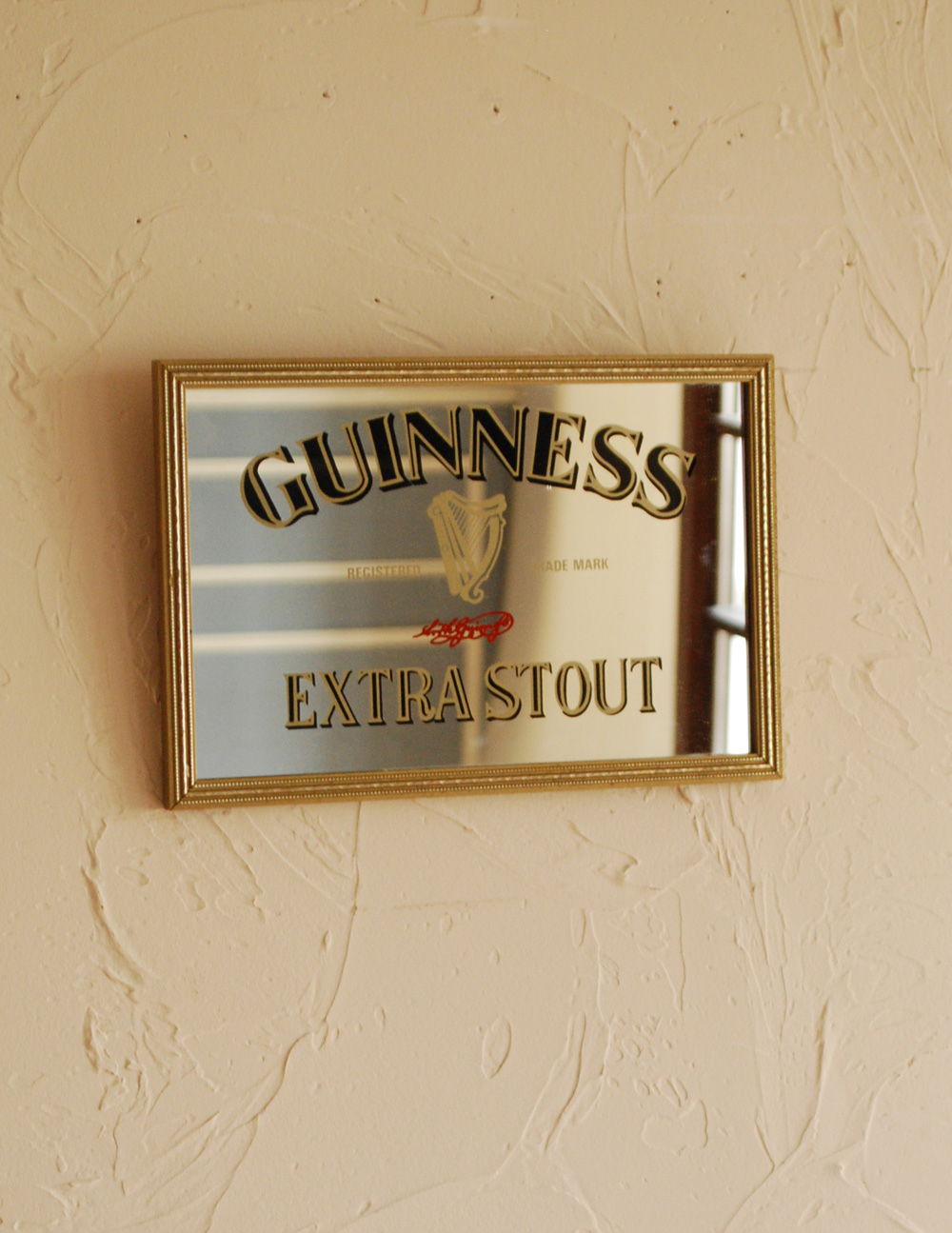 イギリスで見つけたアンティーク、ギネスのパブミラー（GUINNESS）(k