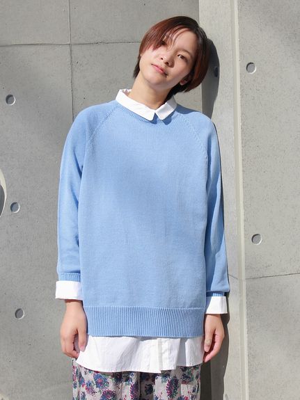 コットンポリエステル ホールガーメントニットプルオーバー（ニット