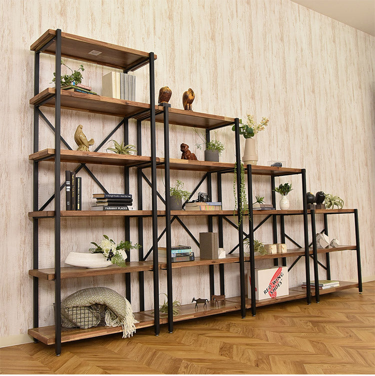 オープンラック 幅78cm 5段 シェルフ FJ-W78-5段 木目調 おしゃれ