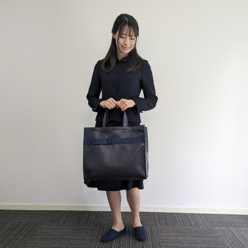 完全日本製 完全自立型 お受験ママバッグ スクエア型 ビッグトート