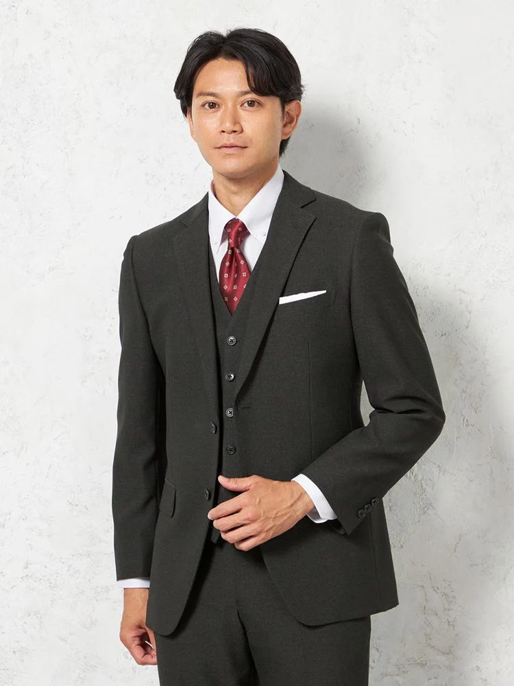 スリーピーススーツ 2つボタン【WEB限定】上下ウォッシャブル 小柄