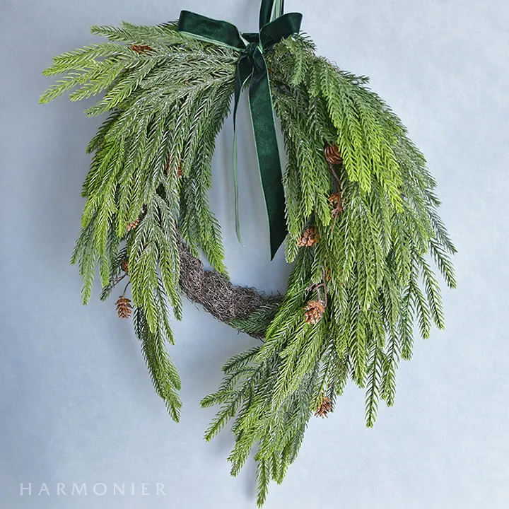 リボンスワッグリース50cm｜クリスマス雑貨の通販 ハルモニア web