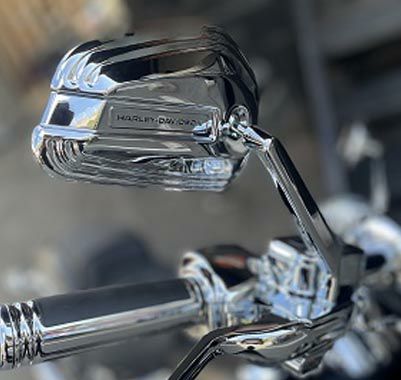 Willie G スカル・ティアドロップミラー (クローム) 【スポーツスター