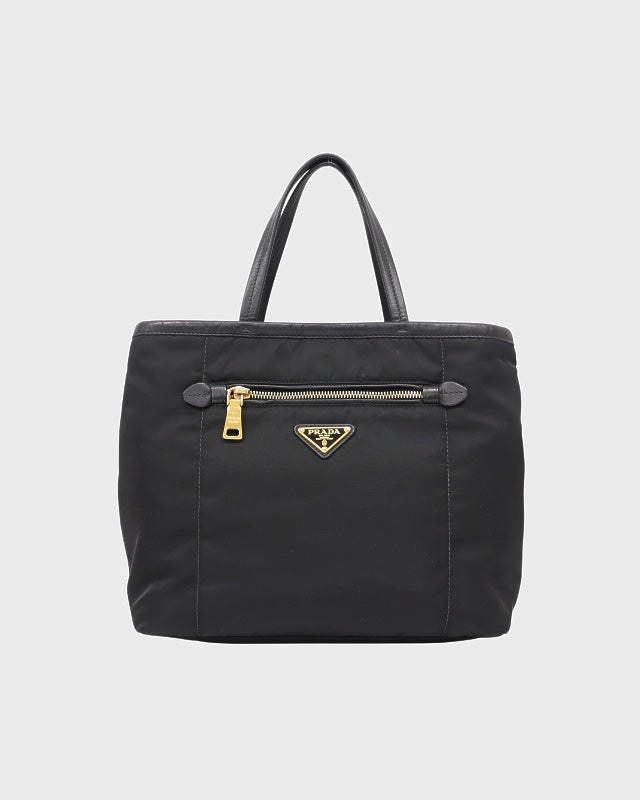 PRADA 三角ロゴ金具ナイロンレザートートバッグ | Hedy