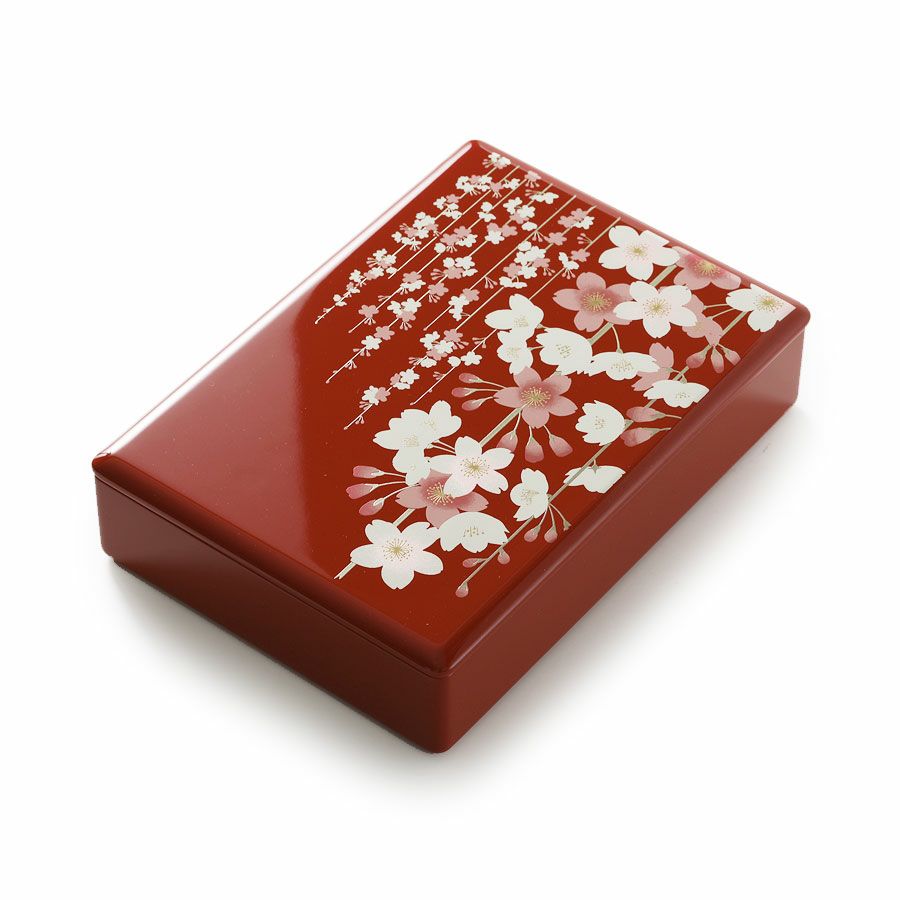 宮内庁御用達 漆器 山田平安堂】長角取皿付 二段重（皿4枚組） | 漆器