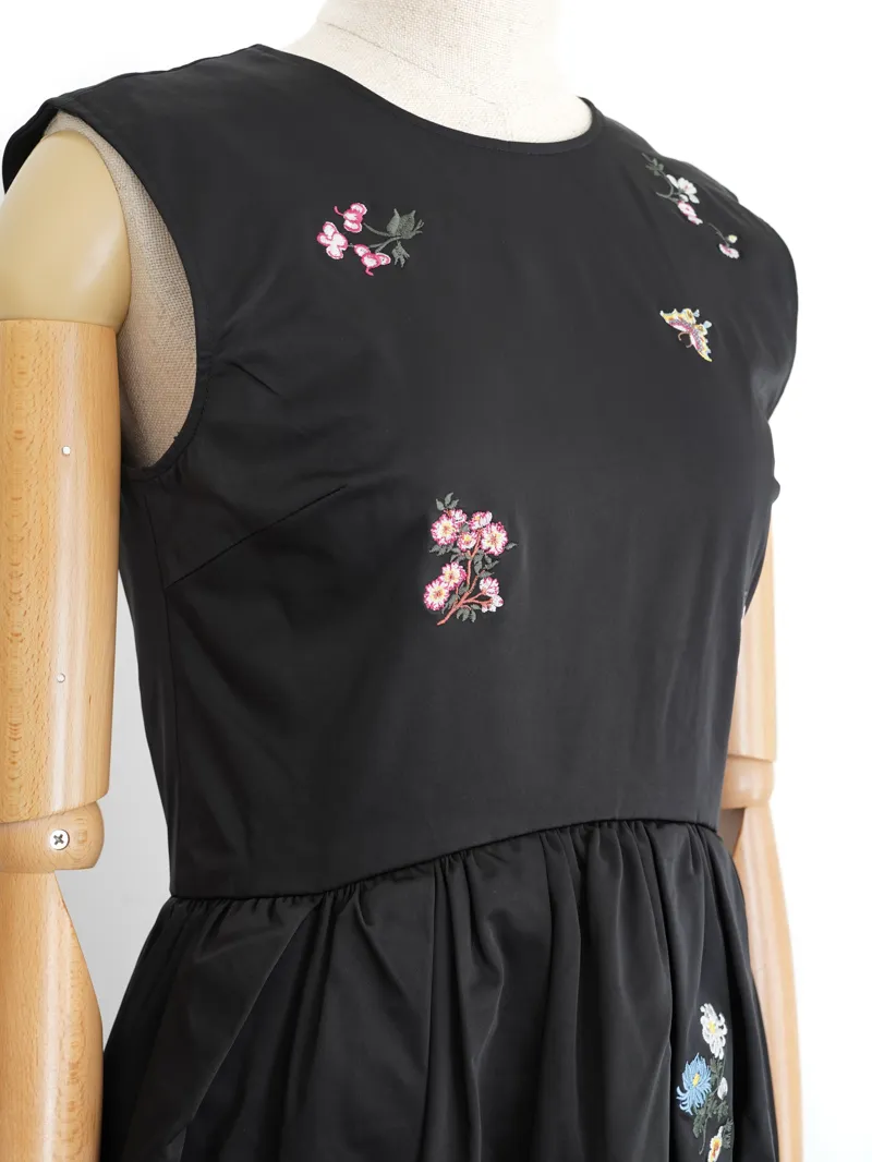 Ameri VINTAGE（アメリ ヴィンテージ）EMBROIDERY DRESS（ブラック/M