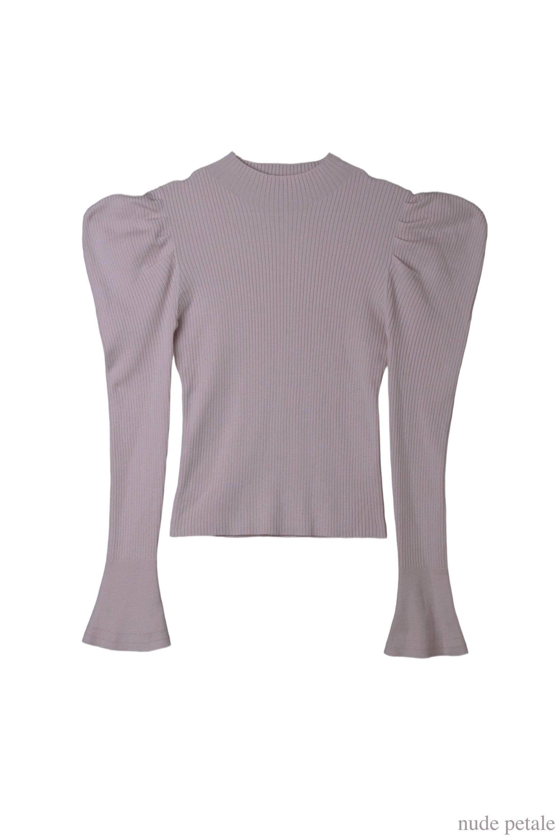 Volume Sleeve Rib Knit Top