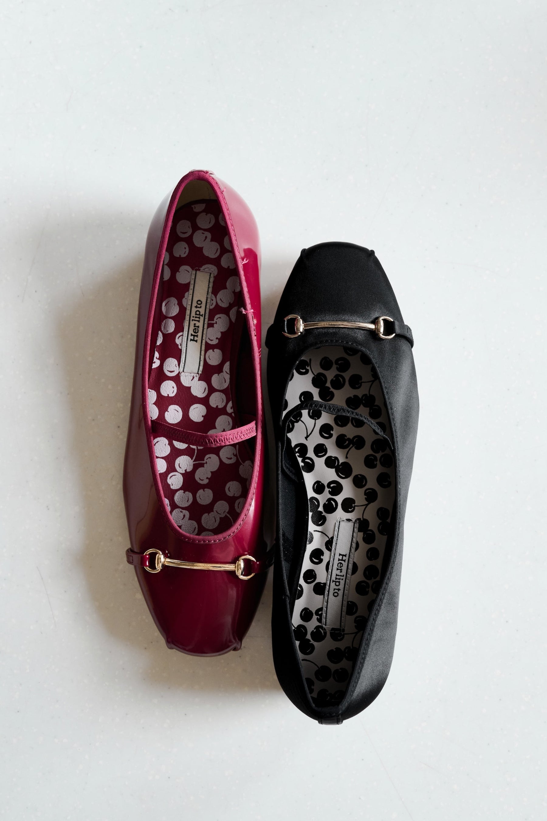 Cherry-Patterned Mary Jane Flats