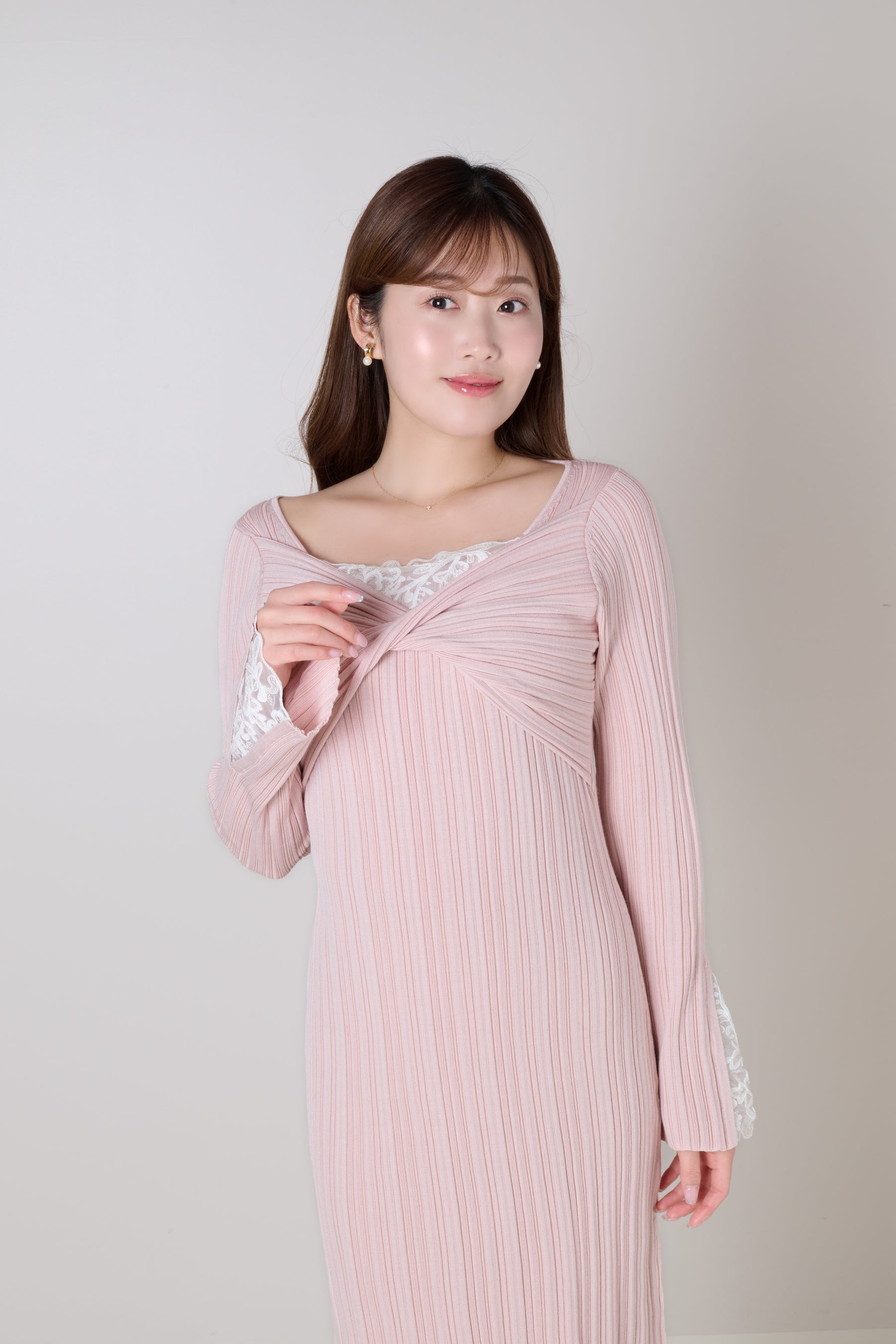 Lilou Lace Hem Knit Dress