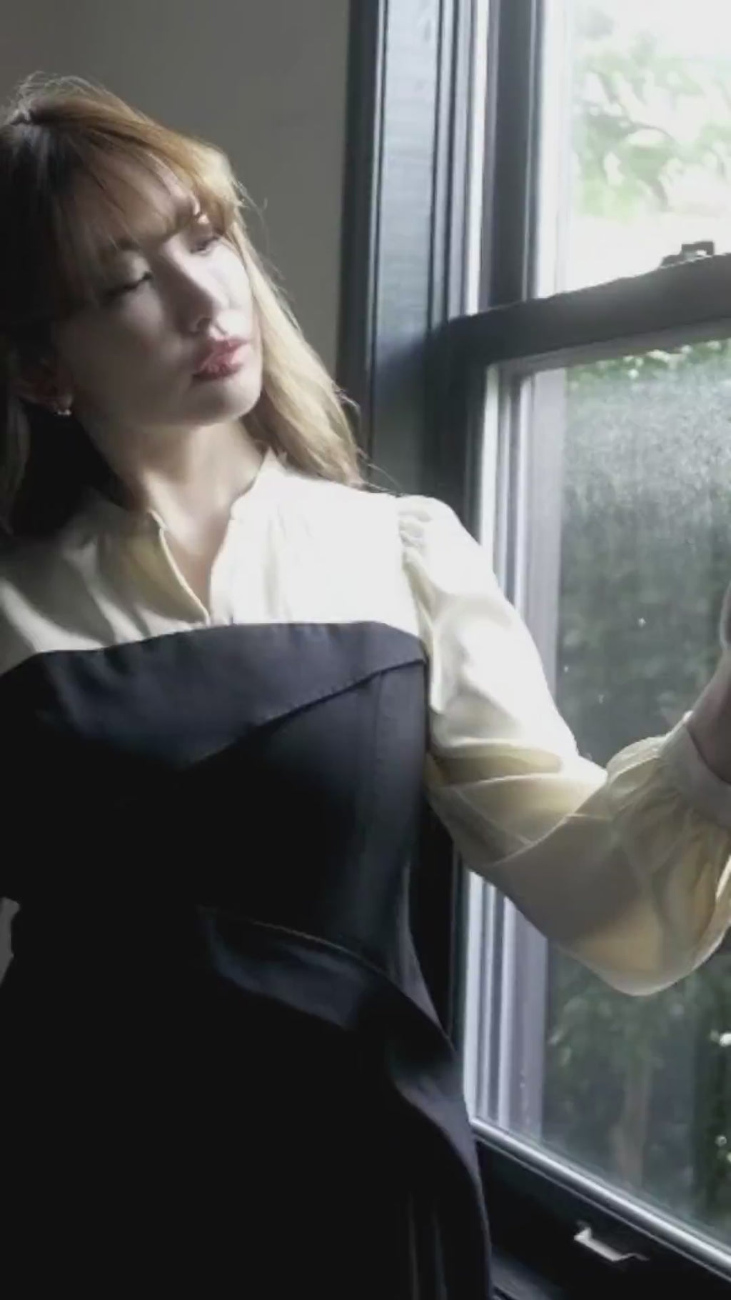 新色】Bicolor Draped Dress
