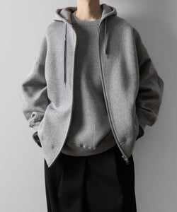 ssstein / シュタイン】COTTON DOUBLE KNIT TUCKED CREW NECK LS - TOP