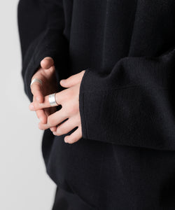 ssstein / シュタイン】OVERSIZED DOUBLE KNIT REVERSIBLE LS - BLACK