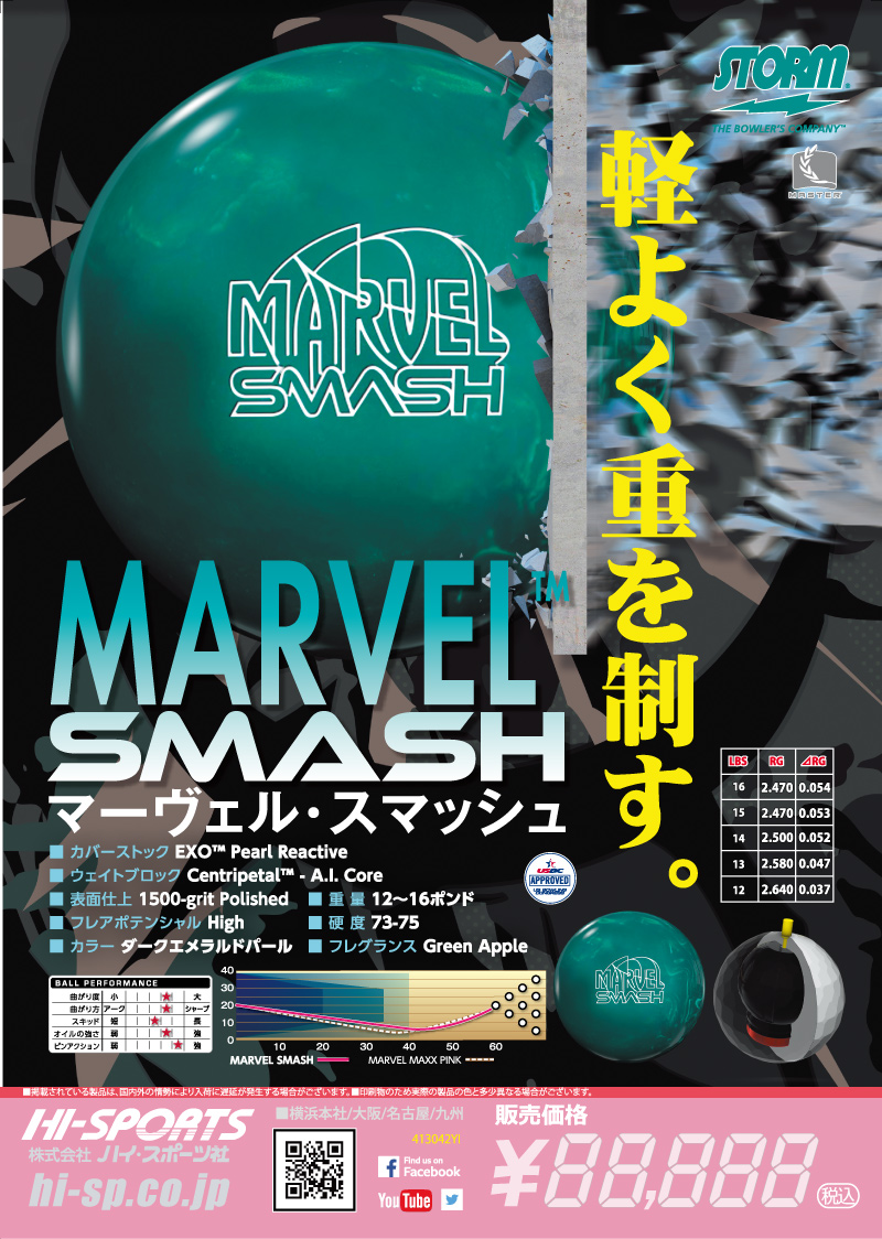 マーヴェル・スマッシュ - ハイスポーツ社 ：信頼のボウリング用品販売