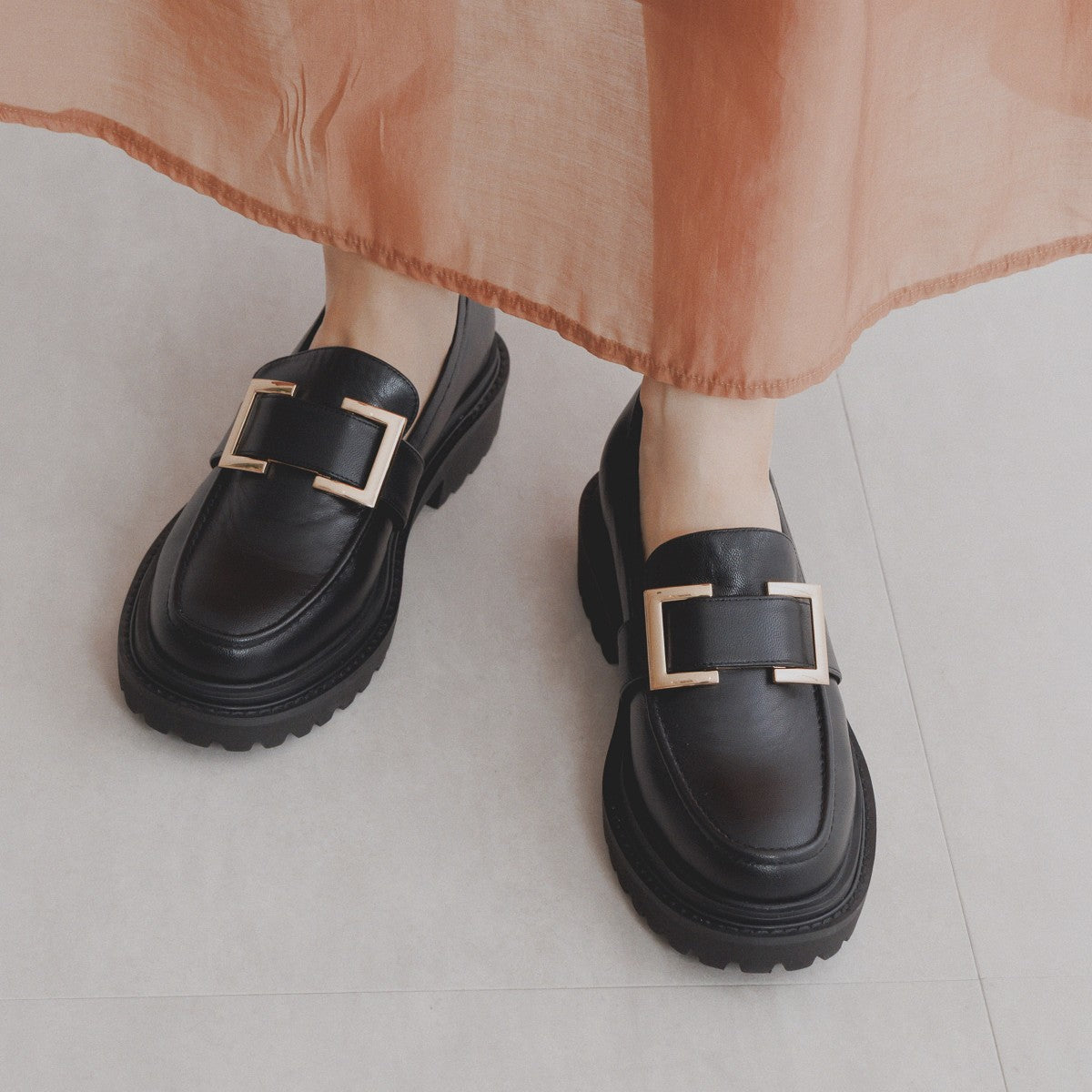 SALE】バックル厚底ローファー/544107