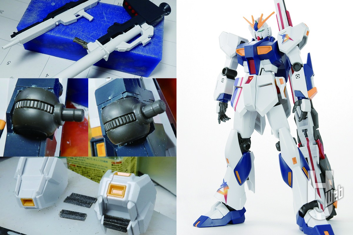 EG「RX-93ff νガンダム」をパーツ流用と武装追加でボリューム