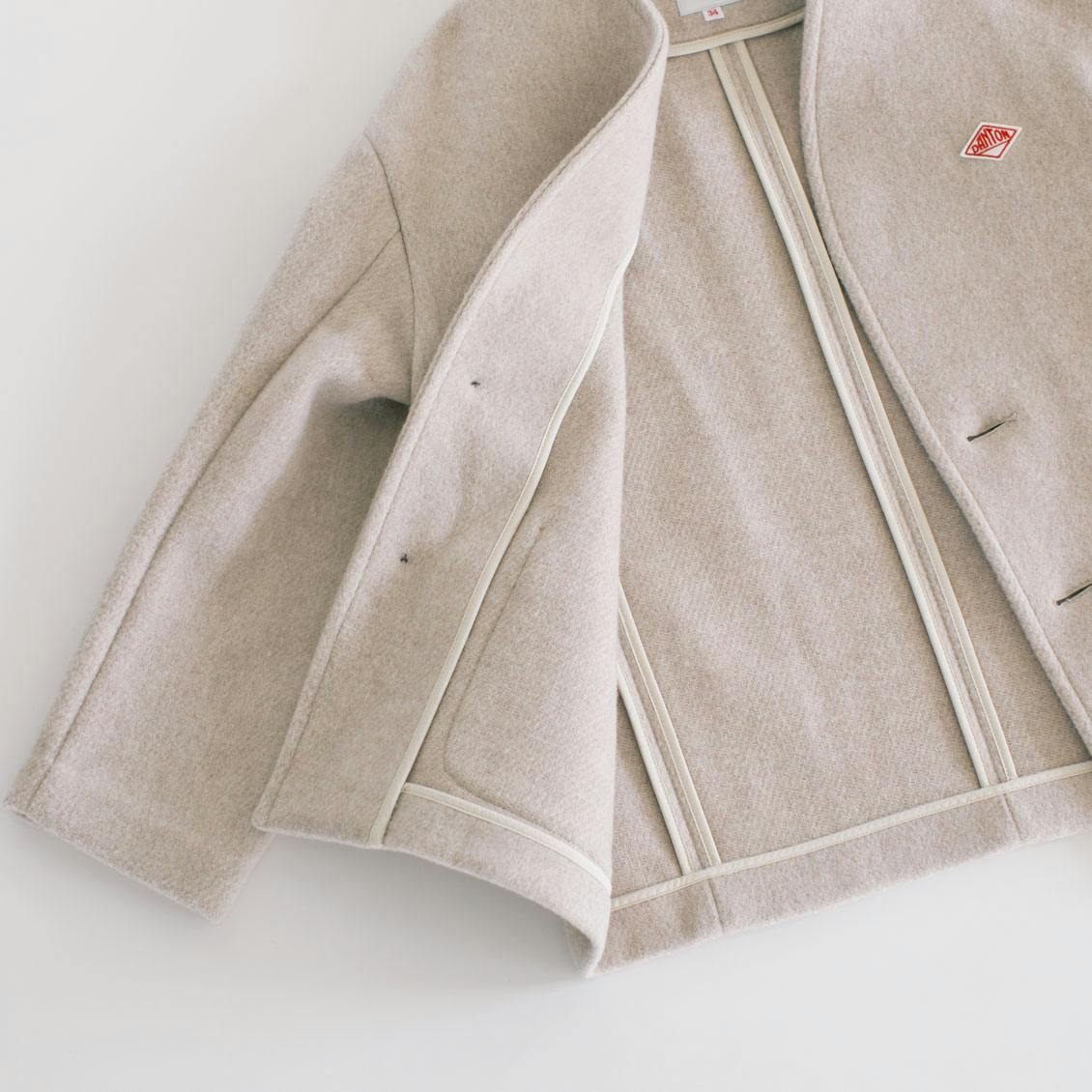 30%OFF】DANTON / ショート丈ノーカラーコート （34サイズ / 36サイズ