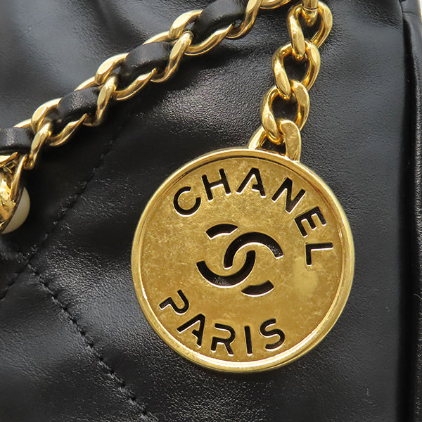 シャネル CHANEL シャネル22 ミニ レザー チェーンショルダー ブラック