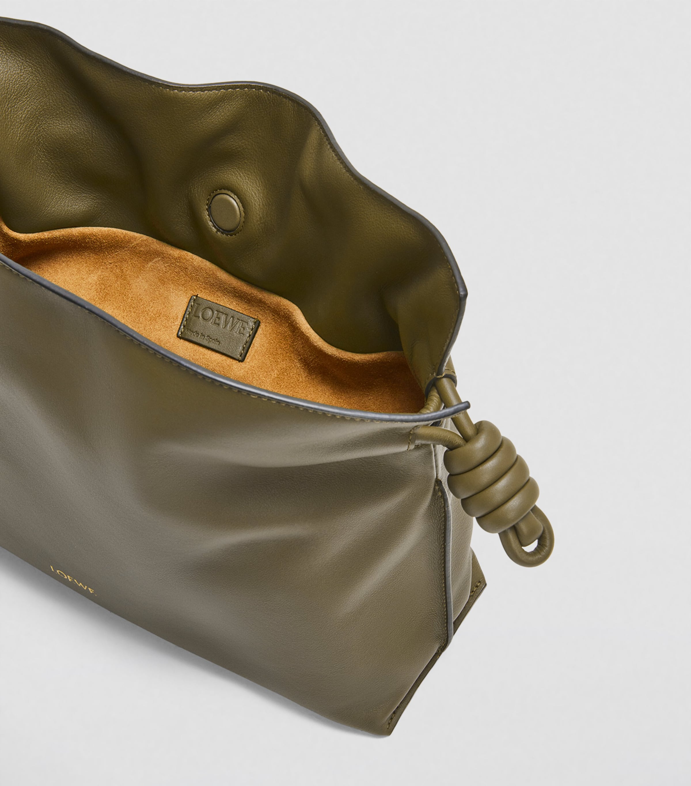 LOEWE Green Leather Flamenco Purse | Harrods US