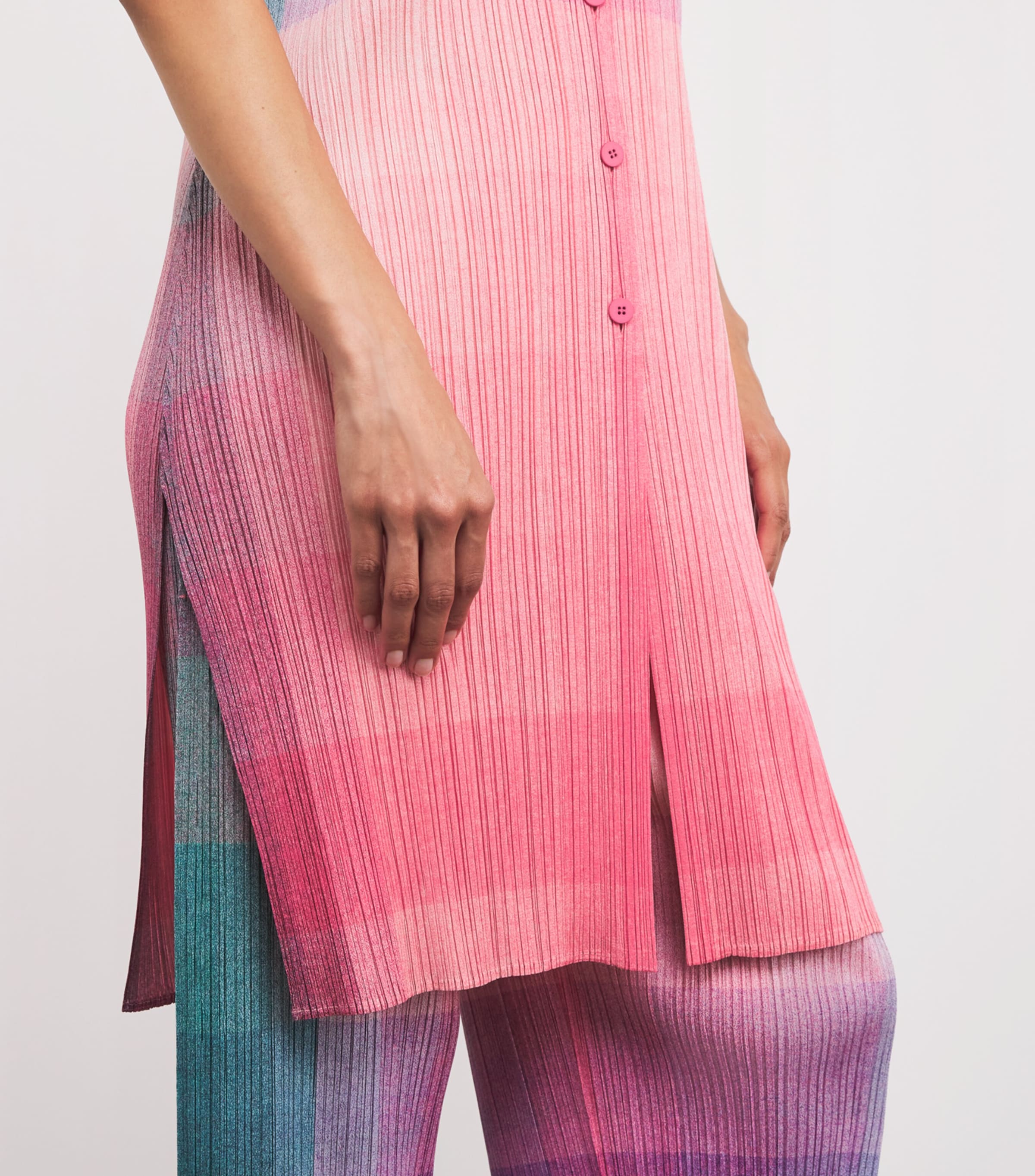 Pleats Please Issey Miyake Pink Longline Photon Shirt | Harrods US