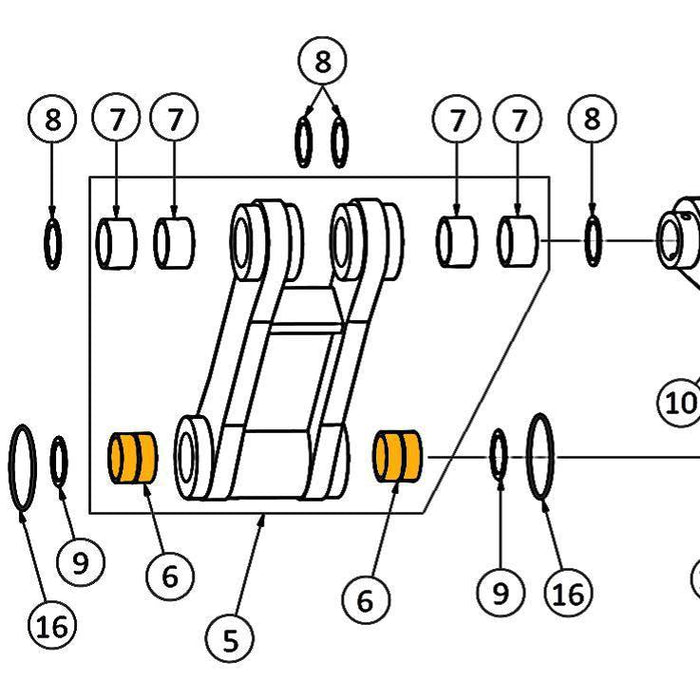 Hitachi ZX450 & ZX450-3 Bucket Links, Pins, Bushings | HW Part Store