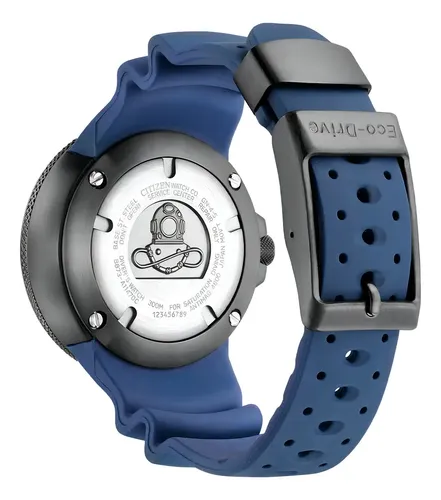 Relógio Citizen Ecozilla Azul Bj8055-04e Aqualand Mergulho Bisel