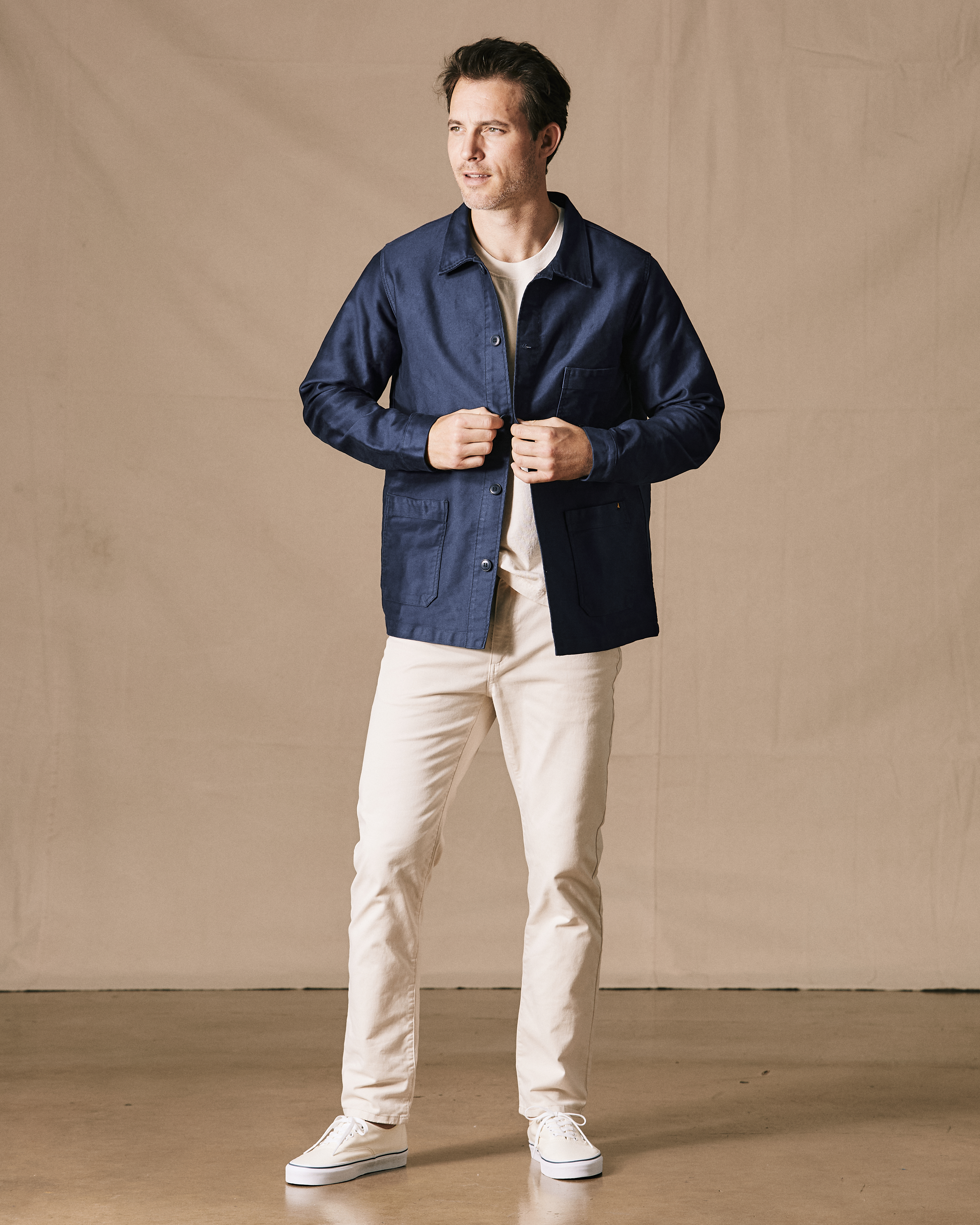 Le Mont St Michel French Work Chore Jacket - Blue | Chore Coats