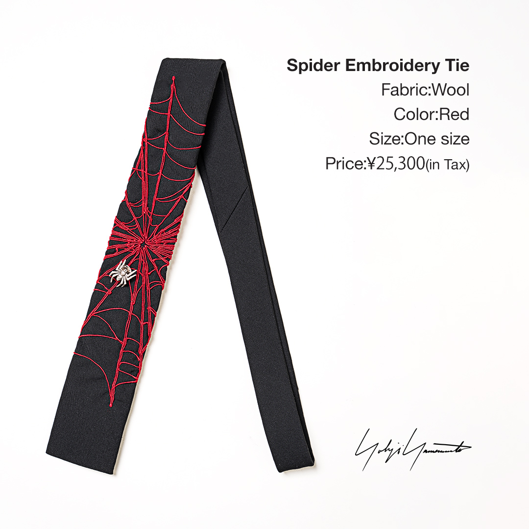 YOHJI YAMAMOTO 22SS SPIDER EMBROIDERY TIE | HUES 福岡セレクトショップ