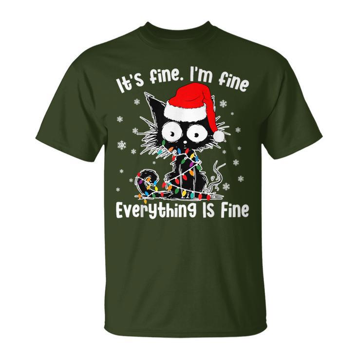 Office Staff Crew Everything Is Fine Christmas Gnomie T-Shirt