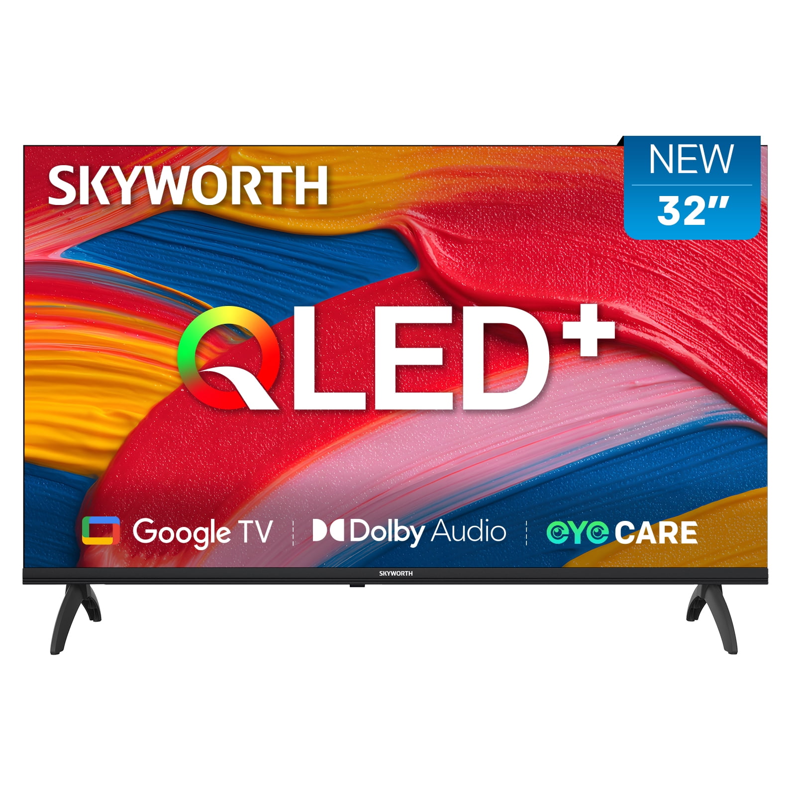 SKYWORTH 32 Inch QLED Smart TV, HD TV Compatible with Google TV