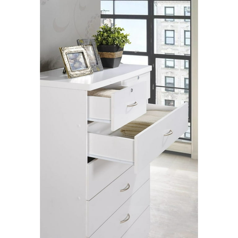 Hodedah 7 Drawer Dresser with Two Locks, White - Walmart.com
