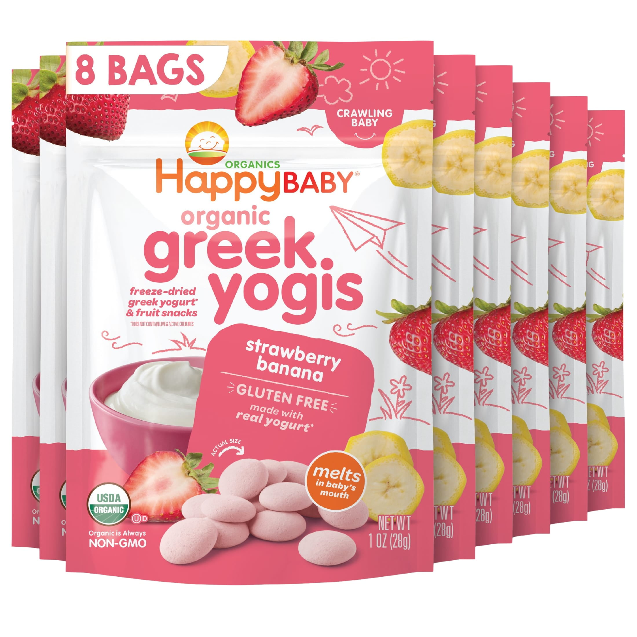 Happy Baby Organic Greek Yogis, Strawberry Banana Greek Yogurt
