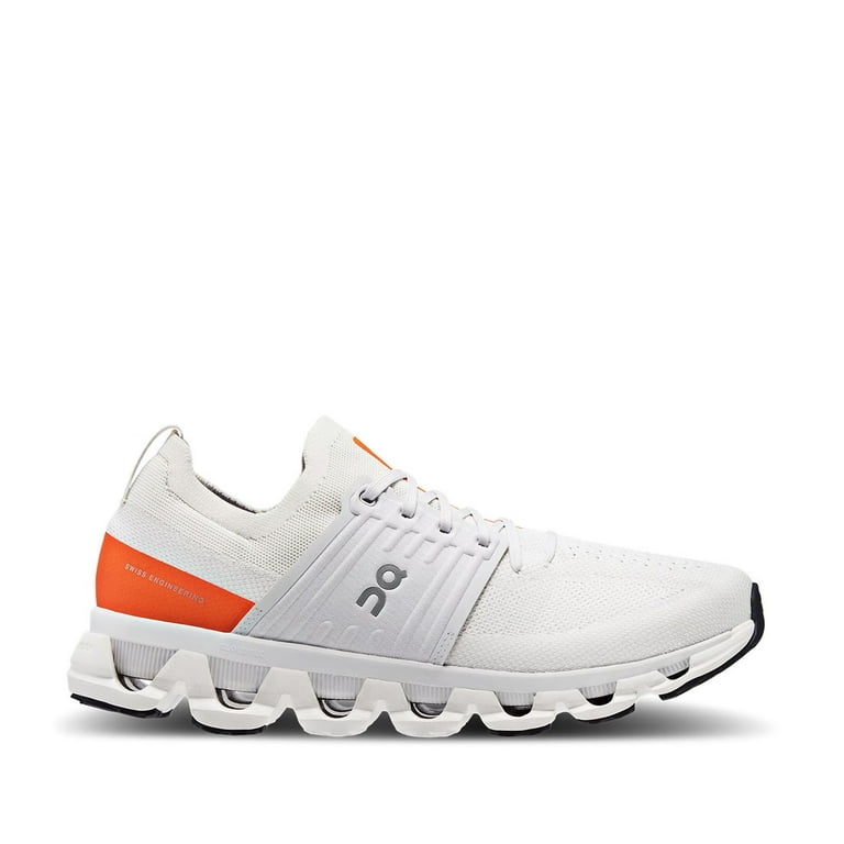 ON Men's Cloudswift 3 Sneakers, Ivory/Flame, White, Orange, 9