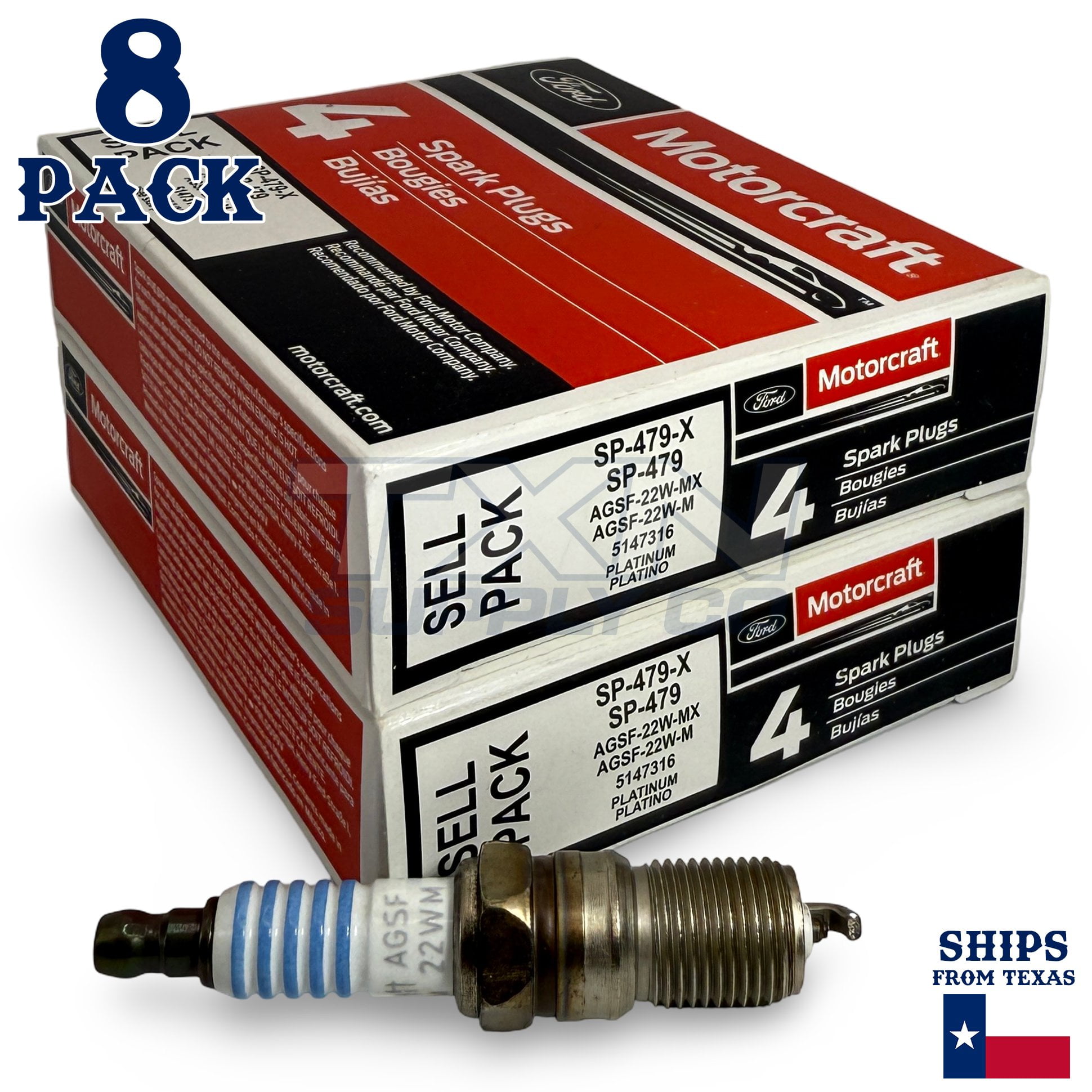 Motorcraft SP479 Spark Plug AGSF22WM - 8-PACK - Walmart Business